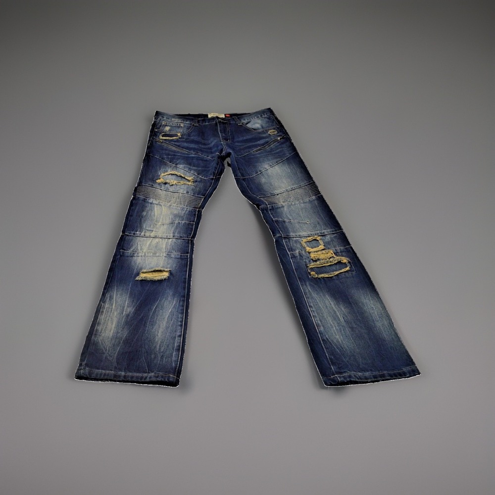 French & Dymant Men's Jeans Size 34 – Distressed Blue Denim‎ – 31" Inseam